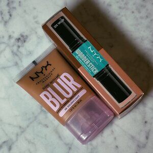 NYX Wonder Stick Contour and Bare With Me Blur Tint Foundation Duo | NEW MAKEUP